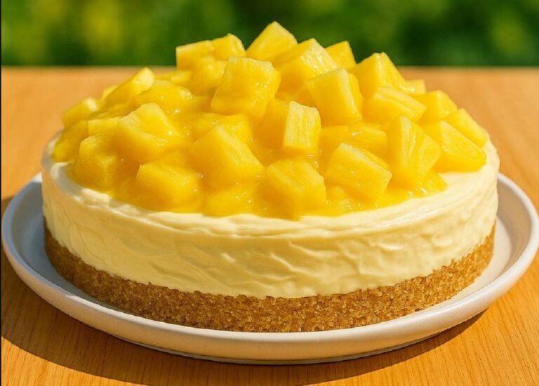 Tropical Pineapple Cream Cheesecake