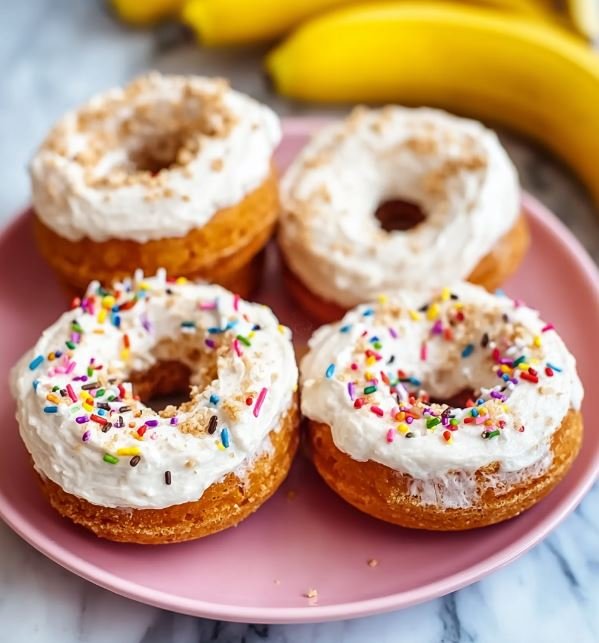 Banana Donuts with Cream Cheese Frosting A Sweet Treat
