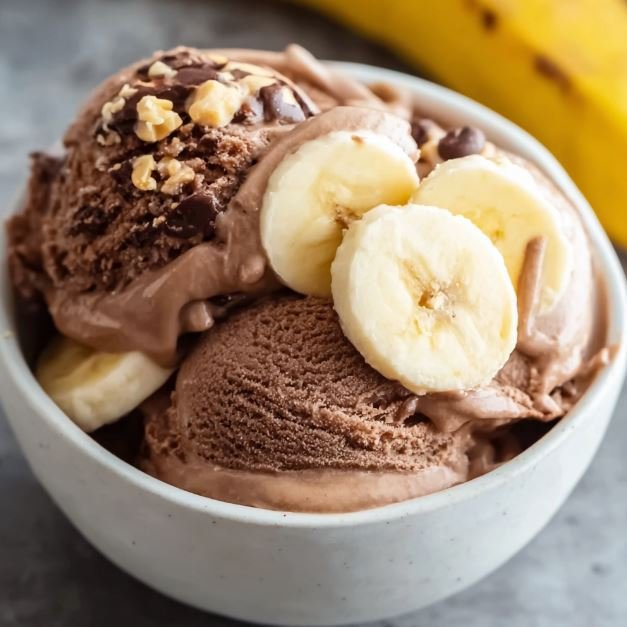 Chocolate Peanut Butter Banana Ice Cream