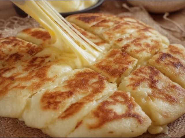 Delicious Homemade Cheese Potato Bread in a Frying Pan