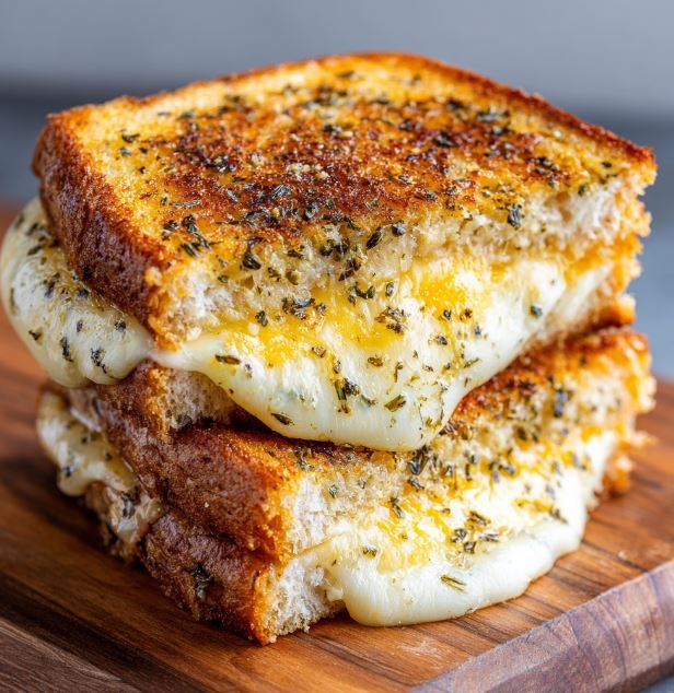 Garlic Butter Grilled Cheese Crispy Melty, Irresistible