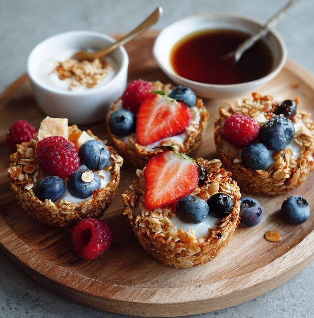 Crispy, wholesome, and irresistibly delicious — these Breakfast Granola Cups