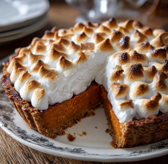 Perfect Sweet Potato Pie with Marshmallow Topping