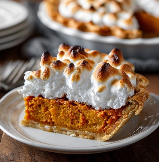 Perfect Sweet Potato Pie with Marshmallow Topping 1 Perfect Sweet Potato Pie with Marshmallow Topping