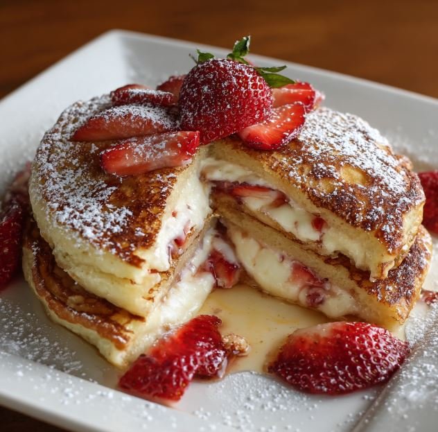 Strawberry Cream Cheese Stuffed Pancakes: Fluffy Bliss in 25 Minutes 2 Strawberry Cream Cheese Stuffed Pancakes