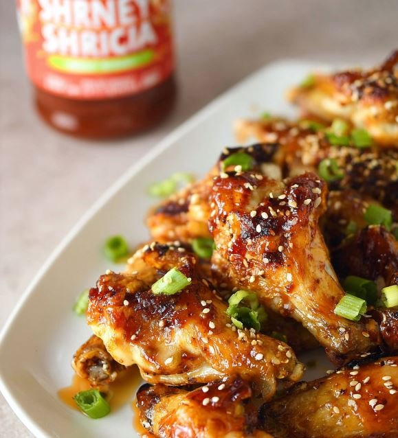 Air Fried Honey Sriracha Chicken Wings