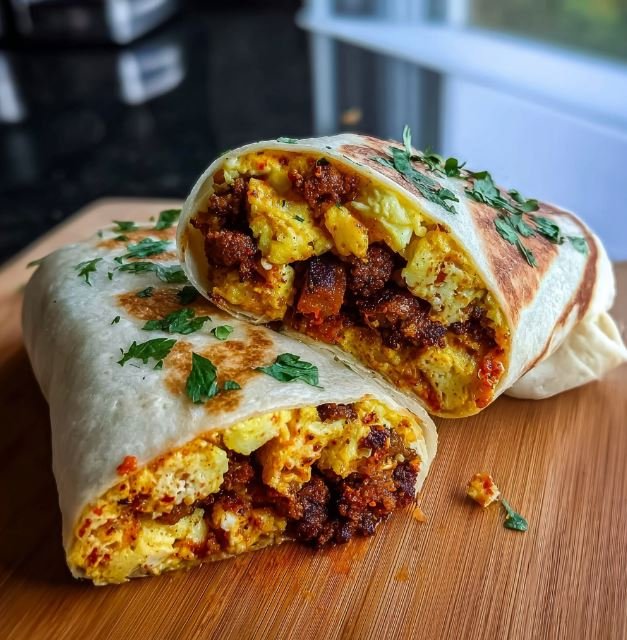 Chorizo Breakfast Burrito Recipe 6 Fluffy Folds