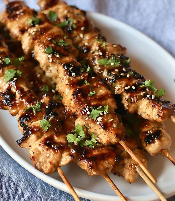 Sweet-Savory Ginger Chicken Skewers Juicy
