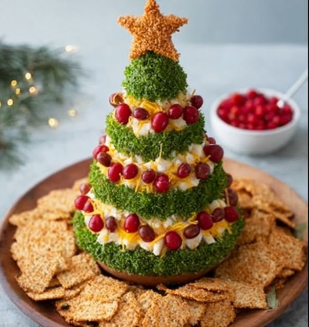 Christmas Tree Cheese Ball 1 Tree Cheese Ball