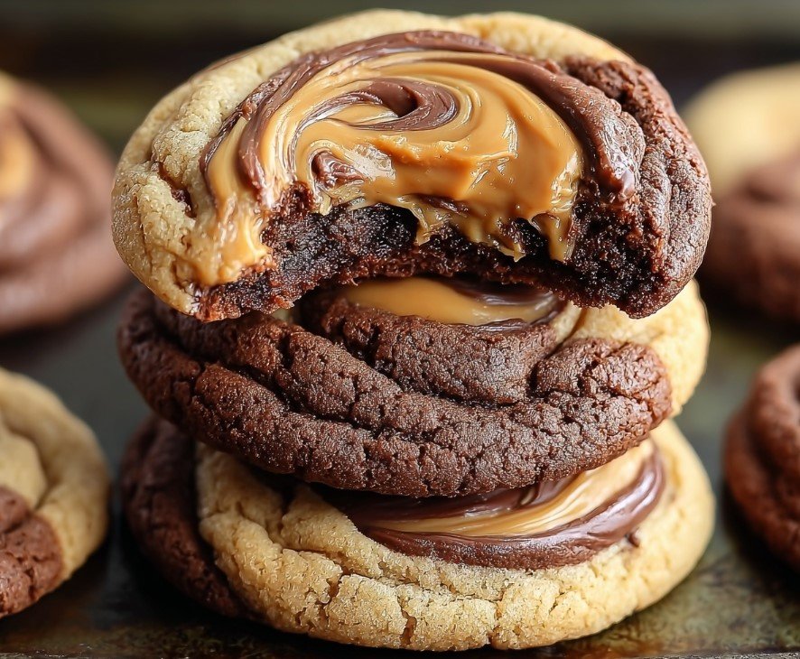 Delightful Peanut Butter Cookies with Swirled Filling
