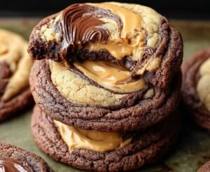 Delightful Peanut Butter Cookies with Swirled Filling