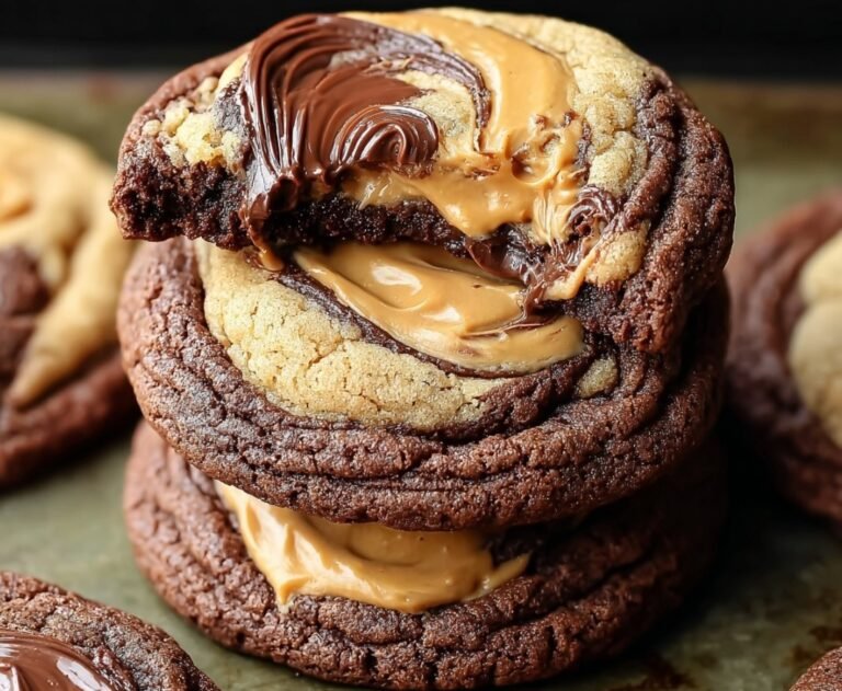 Delightful Peanut Butter Cookies with Swirled Filling