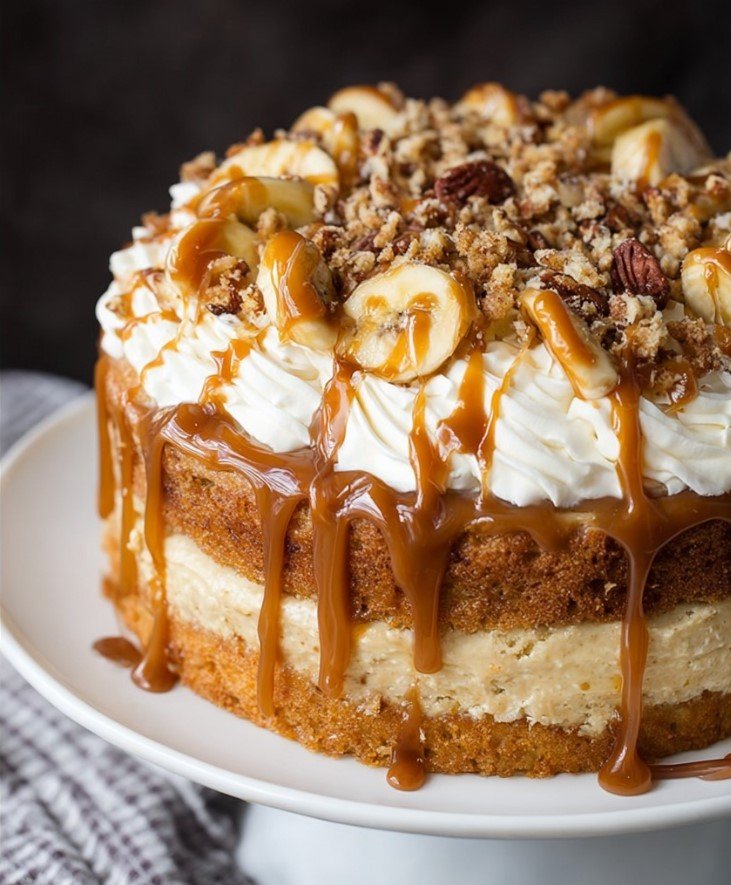 Banana Caramel Crumb Cake (with Whipped Cream) Storytelling Intro As a busy home cook and food blogger, I'm always on the lookout for quick, comforting recipes that can satisfy my sweet tooth and impress my friends and family. That's exactly how this Banana Caramel Crumb Cake with Whipped Cream came into my life - and let me tell you, it's been a total game-changer! It was a chilly autumn evening, and I was craving something warm, cozy, and indulgent. I had a few overripe bananas sitting on my counter, just begging to be used. That's when the idea for this cake popped into my head. I envisioned a moist, tender banana cake with a crunchy, buttery crumb topping and a drizzle of silky caramel sauce. And of course, no banana cake is complete without a dollop of freshly whipped cream, in my opinion. I got to work in the kitchen, and within an hour, my whole house was filled with the most incredible aroma. The sweet, caramelized scent of the bananas mingling with the warm spices and buttery crumb topping was absolutely heavenly. As soon as I pulled the cake out of the oven, I couldn't wait to dig in. That first bite was pure bliss - the soft, moist cake, the crunchy crumb, the rich caramel, and the cool, creamy whipped cream all came together in perfect harmony. Follow me on DianaCookingE on Pinterest to see more of my favorite comfort food recipes! Why This Recipe Works This Banana Caramel Crumb Cake is an absolute dream come true for anyone who loves the classic combination of banana and caramel. The cake itself is incredibly moist and flavorful, thanks to the ripe bananas and warm spices. The crumb topping adds a delightful textural contrast, with its buttery, crunchy goodness. And the silky caramel sauce and freshly whipped cream take this cake to the next level of indulgence. What I love most about this recipe is how easy it is to make. It comes together quickly, with simple, everyday ingredients that you probably already have in your pantry. And the end result is a show-stopping dessert that's sure to impress your family and friends. Whether you're serving it for breakfast, brunch, or a cozy night in, this Banana Caramel Crumb Cake is guaranteed to be a hit. Ingredients 3 ripe bananas, mashed (about 1 cup) 1/2 cup unsalted butter, softened 3/4 cup granulated sugar 2 large eggs 1 teaspoon vanilla extract 1 1/2 cups all-purpose flour 1 teaspoon baking soda 1/2 teaspoon ground cinnamon 1/4 teaspoon ground nutmeg 1/4 teaspoon salt Diana's Tip: For the best texture, use bananas that are spotty and soft, not green and firm. Crumb Topping Ingredients 1/2 cup all-purpose flour 1/2 cup brown sugar 1/4 cup unsalted butter, cubed and chilled 1/2 teaspoon ground cinnamon Caramel Sauce Ingredients 1/2 cup granulated sugar 1/4 cup water 1/2 cup heavy cream 1 tablespoon unsalted butter 1/4 teaspoon salt Optional Add-Ins and Variations This Banana Caramel Crumb Cake is delicious as-is, but you can easily customize it to suit your tastes or the season: Nuts: Chopped walnuts, pecans, or almonds would be a wonderful addition to the crumb topping. Spices: Try adding a pinch of ground ginger or allspice to the cake batter or crumb topping. Chocolate Chips: Fold in a handful of semi-sweet or milk chocolate chips to the cake batter. Autumn Spices: For a cozy fall twist, add a teaspoon of pumpkin pie spice to the crumb topping. Citrus Zest: Grate in some orange or lemon zest to brighten up the flavors. Step-by-Step Method Preheat your oven to 350°F (175°C). Grease an 8-inch square baking pan with butter or non-stick cooking spray. In a medium bowl, mash the ripe bananas until smooth. Set aside. In a large bowl, cream the softened butter and granulated sugar together until light and fluffy, about 2-3 minutes. Add the eggs one at a time, beating well after each addition. Stir in the vanilla extract. Diana's Tip: Make sure your eggs are at room temperature for the best incorporation. In a separate bowl, whisk together the flour, baking soda, cinnamon, nutmeg, and salt. Gradually add the dry ingredients to the wet ingredients, mixing just until combined. Fold in the mashed bananas. Pour the batter into the prepared baking pan and smooth the top. In a small bowl, prepare the crumb topping by combining the flour, brown sugar, chilled butter, and cinnamon. Use your fingers to mix and pinch the ingredients together until it forms a coarse, crumbly mixture. Sprinkle the crumb topping evenly over the top of the cake batter. Bake for 35-40 minutes, or until a toothpick inserted in the center comes out clean. While the cake is baking, make the caramel sauce. In a small saucepan, combine the granulated sugar and water. Cook over medium-high heat, swirling the pan occasionally, until the mixture turns a deep amber color, about 5-7 minutes. Carefully pour in the heavy cream (the mixture will bubble and steam). Whisk in the butter and salt until smooth. Allow the caramel to cool slightly before drizzling over the cake. What I Messed Up At First: Be very careful when making the caramel - it can burn easily! Keep a close eye on it and don't walk away. Common Mistakes to Avoid Here are a few tips to help you avoid common pitfalls when making this Banana Caramel Crumb Cake: Overripe Bananas: While ripe, spotty bananas are ideal for this recipe, you don't want them to be too far gone. Bananas that are completely black and mushy will make the cake overly dense and wet. Overmixing the Batter: Be careful not to overmix the cake batter, as this can result in a tough, dense texture. Mix the wet and dry ingredients just until they're combined. Burning the Caramel: Keep a close eye on the caramel as it cooks, and don't walk away from the stove. The sugar can go from perfectly golden to burnt in a matter of seconds. Overbaking the Cake: Keep a close eye on the cake in the oven, and start checking for doneness a few minutes before the recommended baking time. Overbaking can lead to a dry, crumbly texture. My Tested Substitutions While this Banana Caramel Crumb Cake is delicious as written, here are a few ingredient swaps that I've found work well: Flour: You can use a 1:1 ratio of all-purpose flour and whole wheat flour for a slightly heartier texture. Butter: If you prefer, you can substitute the same amount of coconut oil or vegetable oil for the butter in the cake batter. Sugar: Brown sugar can be used in place of the granulated sugar in the cake batter, and you can use a combination of brown and granulated sugar in the crumb topping. Spices: Feel free to experiment with different warm spices like ginger, allspice, or cardamom in place of or in addition to the cinnamon and nutmeg. Nuts: Chopped walnuts, pecans, or almonds can be added to the crumb topping, but they don't work as well in the cake batter. How to Customize This Recipe One of the best things about this Banana Caramel Crumb Cake is how versatile it is. Here are some ideas for customizing it to suit your tastes or dietary needs: Gluten-Free: Use a 1:1 gluten-free flour blend in place of the all-purpose flour. Be sure to also use gluten-free oats or almond flour in the crumb topping. Dairy-Free: Substitute dairy-free milk and vegan butter or coconut oil for the dairy ingredients. Mini Cakes: Bake the batter in a muffin tin for individual-sized Banana Caramel Crumb Cakes. Banana Bread: Skip the crumb topping and bake the batter in a loaf pan for a delicious Banana Caramel Bread. Banana Caramel Bars: Bake the cake in a 9x13-inch pan for thinner, bar-style servings. Serving Ideas This Banana Caramel Crumb Cake is the perfect treat for any time of day. I love serving it for breakfast or brunch, with a hot cup of coffee or tea. It also makes a wonderful dessert, especially with a scoop of vanilla ice cream or a dollop of freshly whipped cream on top. And don't forget the drizzle of caramel sauce - it takes this cake to the next level of indulgence! Meal Prep & Storage Instructions This Banana Caramel Crumb Cake is easy to make ahead and store for later. Here are my tips: Make-Ahead: You can prepare the cake batter and crumb topping up to 1 day in advance. Store the batter and topping separately in the refrigerator until ready to bake. Storing: Once baked, the cake will keep at room temperature for up to 3 days, covered with foil or stored in an airtight container. Freezing: The baked and cooled cake can be frozen for up to 2 months. Wrap it tightly in plastic wrap and aluminum foil, or store in an airtight container. Thaw at room temperature before serving. Reheating: To reheat individual slices, simply pop them in the microwave for 20-30 seconds. You can also warm up the entire cake in a 300°F oven for 10-15 minutes. Nutritional Breakdown (per serving) Calories: 350 Protein: 5g Carbohydrates: 53g Fat: 15g Fiber: 2g Final Thoughts I hope you'll give this Banana Caramel Crumb Cake a try! It's the perfect balance of comforting, indulgent, and easy to make. Whether you're serving it for breakfast, dessert, or a special occasion, I guarantee it will be a hit with your friends and family. Don't be afraid to get creative with the flavors and have fun with it. I'd love to hear how your version turns out - be sure to follow me on DianaCookingE on Pinterest to share your photos and feedback. Enjoy! **Ingredients** * 3 ripe bananas, mashed (about 1 cup) * 1/2 cup unsalted butter, softened * 3/4 cup granulated sugar * 2 large eggs * 1 teaspoon vanilla extract * 1 1/2 cups all-purpose flour * 1 teaspoon baking soda * 1/2 teaspoon ground cinnamon * 1/4 teaspoon ground nutmeg * 1/4 teaspoon salt **Crumb Topping Ingredients** * 1/2 cup all-purpose flour * 1/2 cup brown sugar * 1/4 cup unsalted butter, cubed and chilled * 1/2 teaspoon ground cinnamon **Caramel Sauce Ingredients** * 1/2 cup granulated sugar * 1/4 cup water * 1/2 cup heavy cream * 1 tablespoon unsalted butter * 1/4 teaspoon salt **Equipment** * Prep Time: 20 minutes * Cook Time: 35-40 minutes * Total Time: 55-60 minutes **Method** 1. Preheat your oven to 350°F (175°C). Grease an 8-inch square baking pan with butter or non-stick cooking spray. 2. In a medium bowl, mash the ripe bananas until smooth. Set aside. 3. In a large bowl, cream the softened butter and granulated sugar together until light and fluffy, about 2-3 minutes. 4. Add the eggs one at a time, beating well after each addition. Stir in the vanilla extract. 5. In a separate bowl, whisk together the flour, baking soda, cinnamon, nutmeg, and salt. 6. Gradually add the dry ingredients to the wet ingredients, mixing just until combined. Fold in the mashed bananas. 7. Pour the batter into the prepared baking pan and smooth the top. 8. In a small bowl, prepare the crumb topping by combining the flour, brown sugar, chilled butter, and cinnamon. Use your fingers to mix and pinch the ingredients together until it forms a coarse, crumbly mixture. 9. Sprinkle the crumb topping evenly over the top of the cake batter. 10. Bake for 35-40 minutes, or until a toothpick inserted in the center comes out clean. 11. While the cake is baking, make the caramel sauce. In a small saucepan,