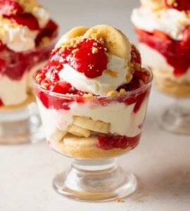 Delightful Strawberry Banana Cream Dessert Cups (No-Bake)