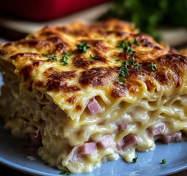 Creamy Ham & Cheese Lasagna