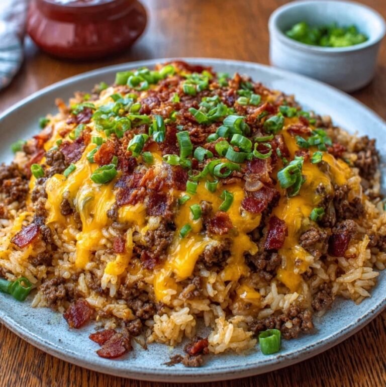 Cheesy Bacon Beef Rice Skillet: A Cozy Comforting Meal