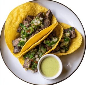 Steak Street Tacos with Zesty Green Salsa - A Fiesta Delight