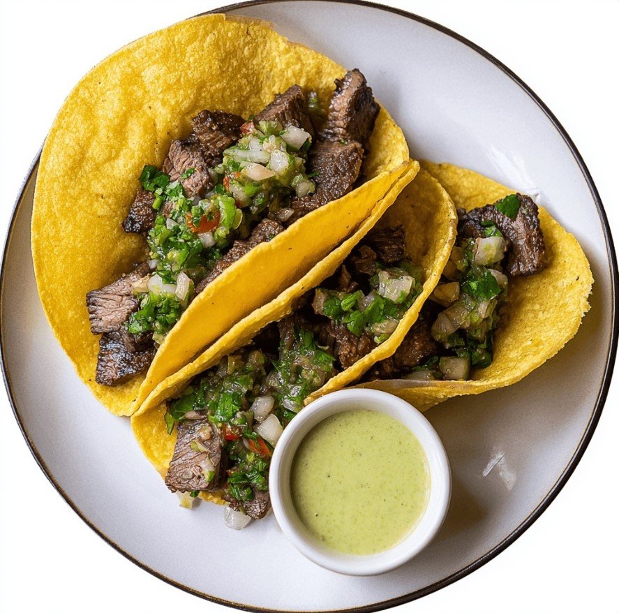 Steak Street Tacos with Zesty Green Salsa - A Fiesta Delight