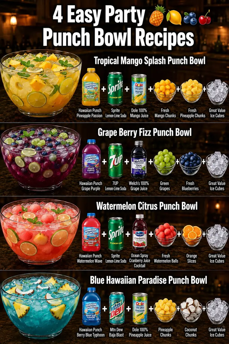 4 Easy Party Punch Bowl Recipes 1 4 Easy Party Punch Bowl Recipes