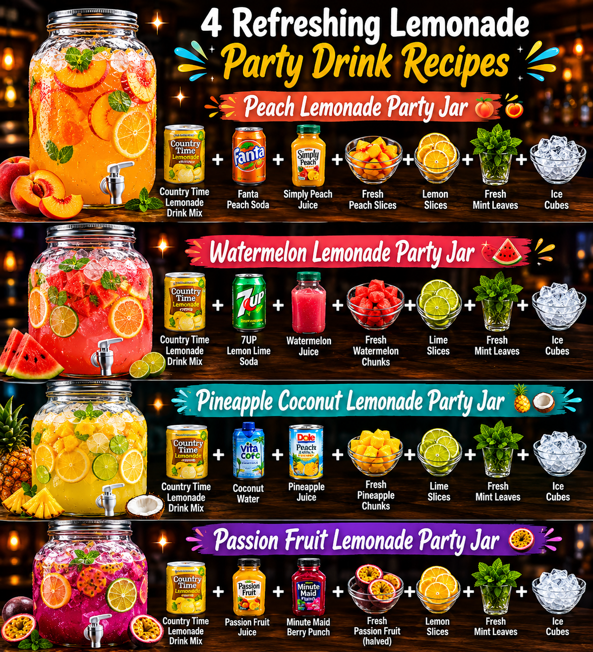 4 Refreshing Lemonade Party Drink Recipes