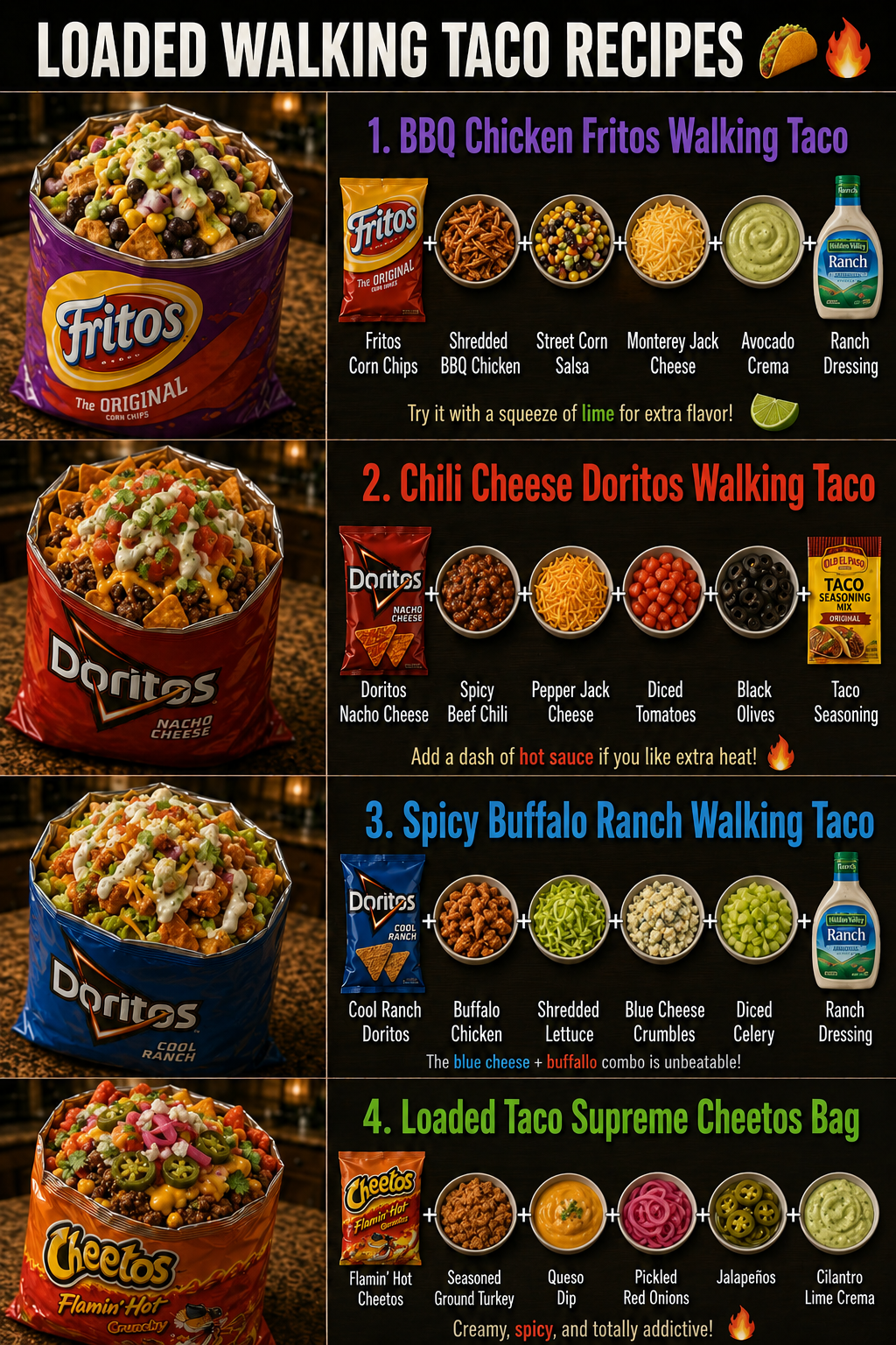Loaded Walking Taco Recipes
