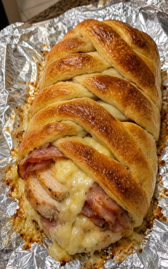 Cheesy Bacon and Chicken Braid