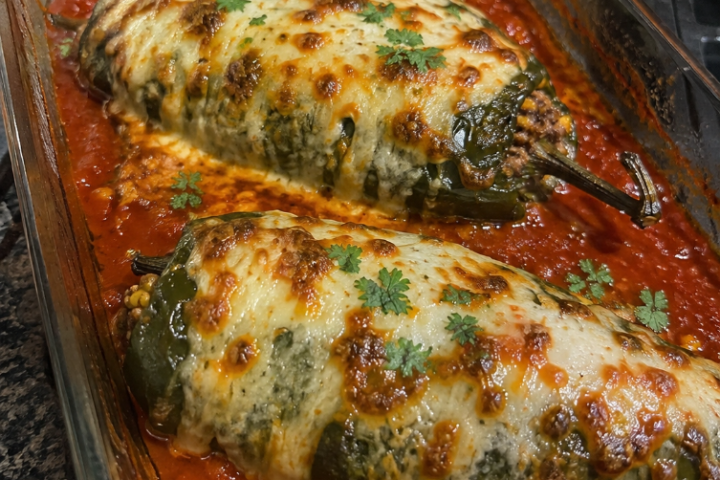 Cheesy Stuffed Peppers in Tomato Sauce