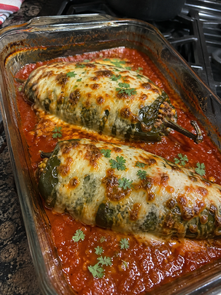 Cheesy Stuffed Peppers in Tomato Sauce